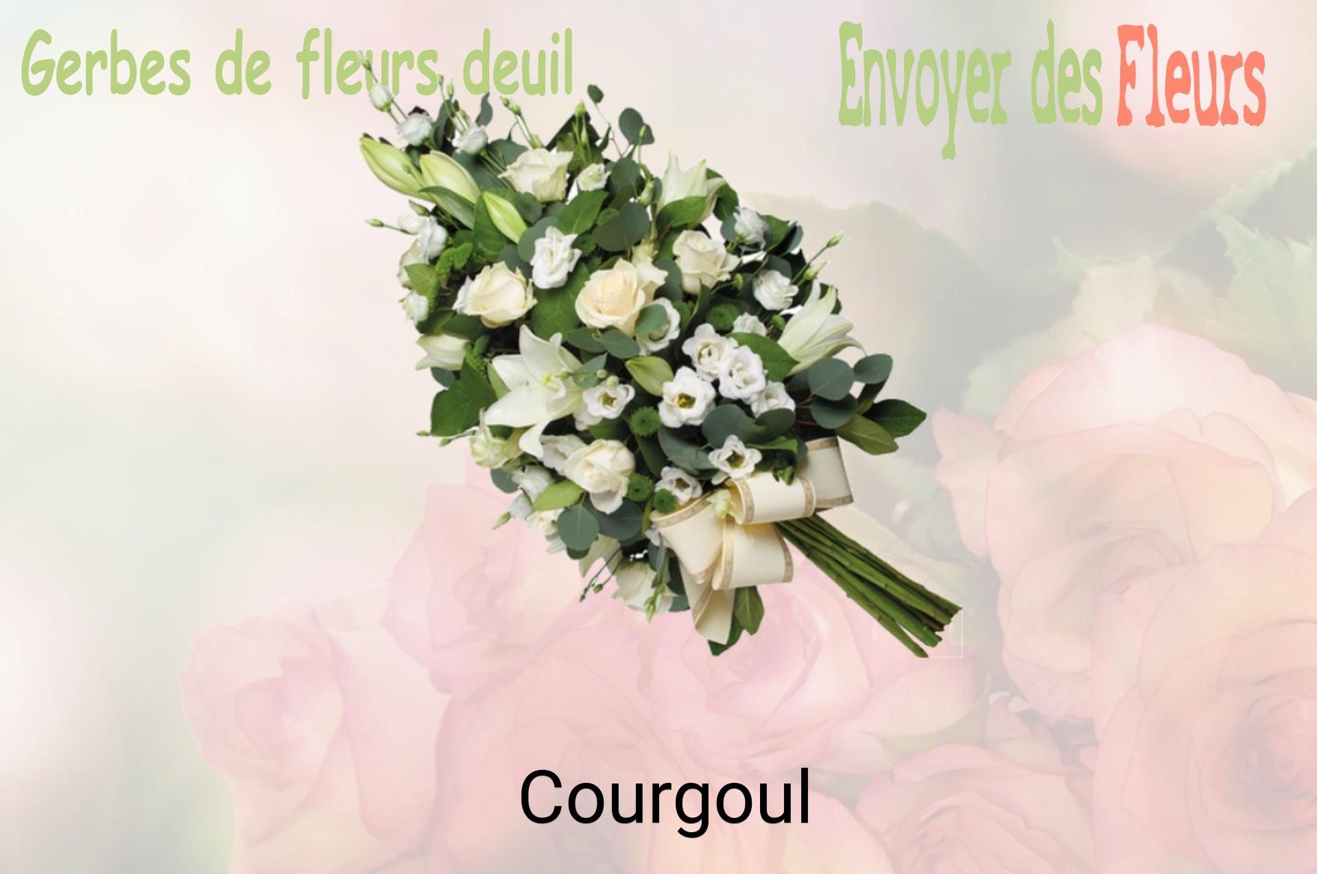 Gerbe de fleurs de deuil livrée à Courgoul